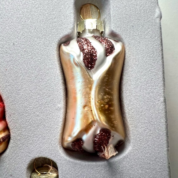 Set of 7 Bakery Sweets Christmas Glass Ornaments Doughnut Strawberry Shortcake - Picture 3 of 12